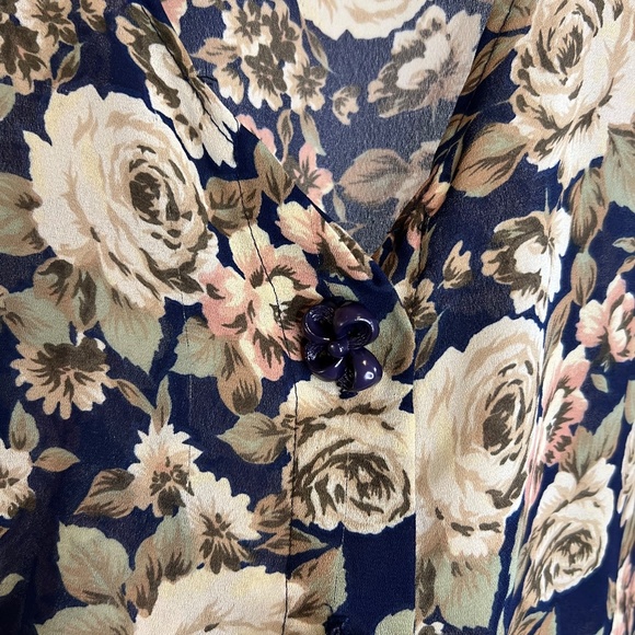 Vintage Necessary Objects Sheer Floral Vest | 90s Sleeveless Crop Top | Medium - Picture 3 of 6